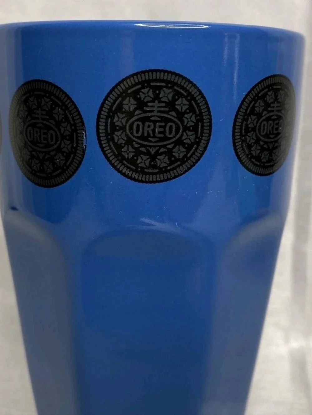 OREO Cookie Blue Ceramic Tumbler Cups By Frankford Candy 5.25 Tall